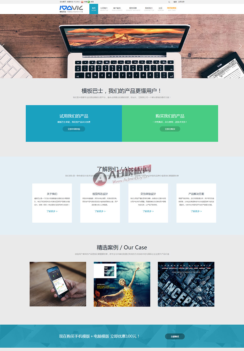 html5响应式高端企业disuz模板
