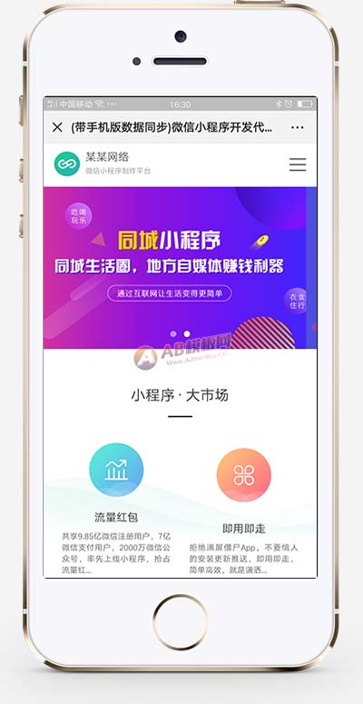 (PC+WAP)微信小程序开发代理展示销售织梦网站模板